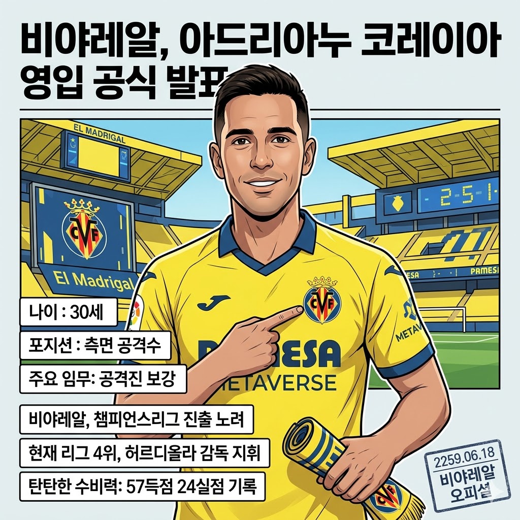 비야레알, [챔스 혈투] 코레이아 영입! 우승 정조준